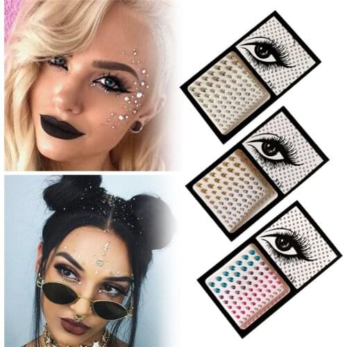 2021 New Tattoo Sticker Glitter Diamond Makeup Eyeliner Eyeshadow Face Rhinestone Sticker Jewelry Eyes Makeup Crystal Stickers