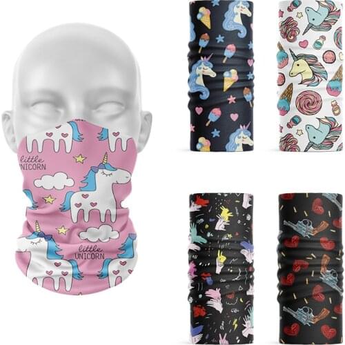New Arrival Fashion Heart Unicorn Hijab Scarf Headband Skull Magic Sports Headscarf Unisex Hiking Scarf Dustproof Headwear Buffe