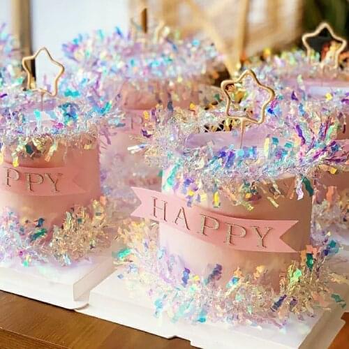Birthday Cake Accessories Party Cupcake Topper Symphony Fruit Inserts Fake Fireworks Bake Decoration Wedding Baby Shower New Yea