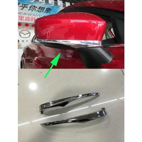 ABS Style Rearview Side Mirror Cover Trim for 2015-2017 Mazda 2 DEMIO Hatchback Chrome Decoration