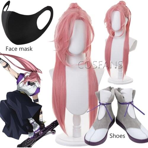 Anime SK∞ Cherry Blossom Cosplay Wig Pink Long Straight Ponytail Heat Adult Role Play SK8 the Infinity SK Eight Halloween Shoes