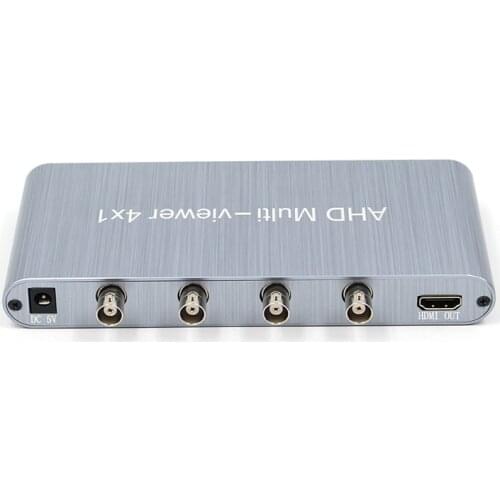 AHD Switcher 4 X 1 Multi-viewer ADH to HDMI Converter 4 AHD Input and 1 HDMI Out for TV, DVD