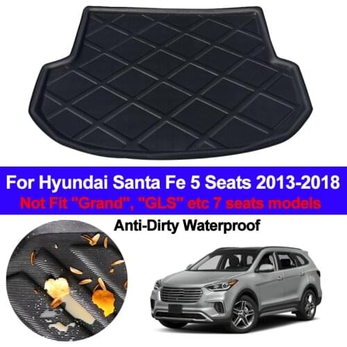 Rear Boot Cargo Liner Tray Trunk Luggage Floor Carpet Mats Carpets Pad For Hyundai Santa Fe 5 Seat 2013 2014 2015 2016 2017 2018