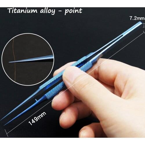 Straight or Elbow tweezers Titanium Alloy Fly line fingerprint Tweezers for Phone copper wire repair clip jumper line 0.15MM