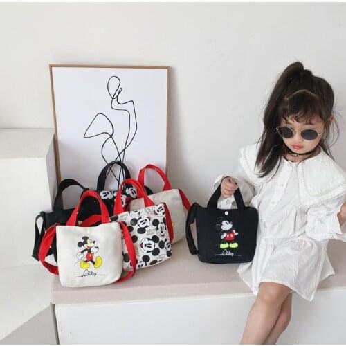 Baby Mickey Mouse Bag Mini Backpack Mommy Bag Cartoon Canvas Maternity Bag Girls Coin Purse Bags Handbags Babys