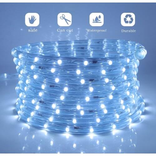 220V 110V LED Rope Tube LED Strip String Fairy Lights Waterproof Rainbow Neon Strip For Outdoor Garden Decoration 1m-100m