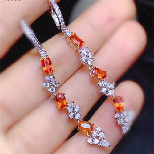 New Natural Sapphire Stud Earrings 925 Silver Womens Stud Earrings Fresh and Cute