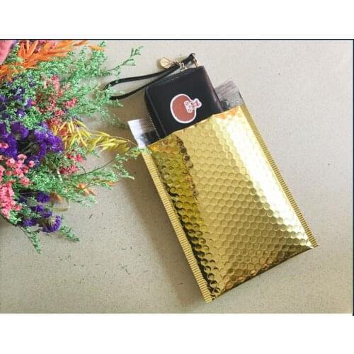18*23cm Gold Poly Bubble Mailing Mailer Shipping Padded Envelopes Bags Thicken gold Shockproof CourierBubble Envelope Pouch