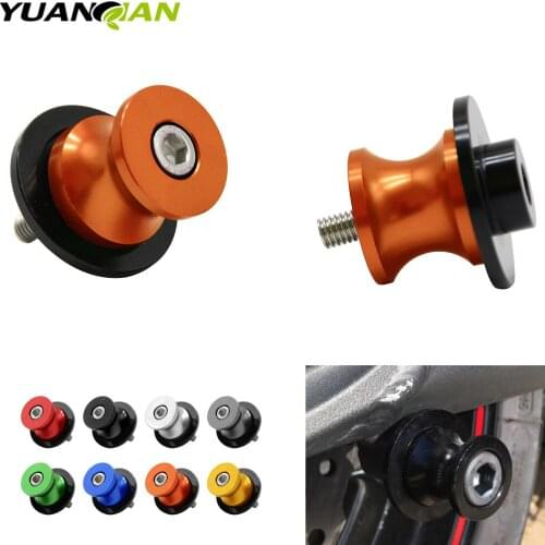 2pcs CNC Aluminum Motorcycle Stands Screws Swingarm Spools Slider 6mm 8mm 10mm Universal For 390 RC8 1190