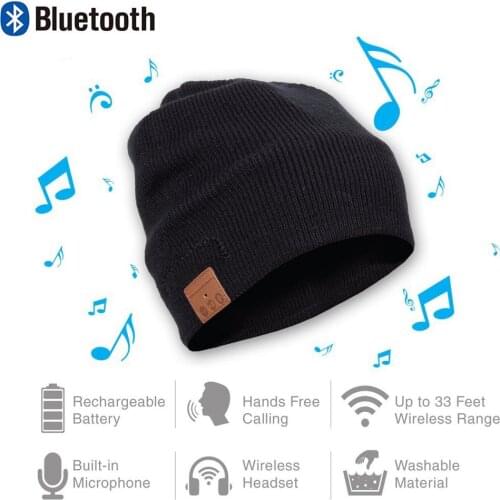 2020 Wireless Bluetooth Beanie Hat Cap with Removable Bluetooth Headset Headphone Speaker Mic Sport Outdoors Hat Best Gifts
