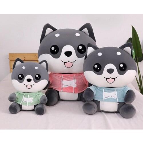 40/55cm Creative Sweater Husky Dog Kawaii Cartoon Soft Pillow Stuffed Plush Doll Decor for Kids Children Birthday Gifts