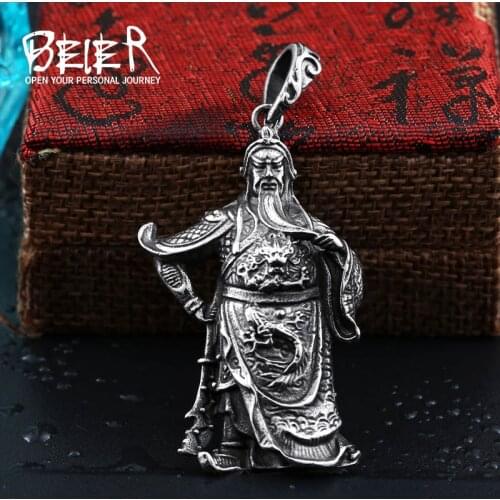 Beier 316L Stainless Steel pendant necklace Chinese style GuanYu pendant jewelry LLBP8-194P