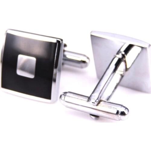C-MAN Luxury shirt Black Enamel square cufflink for mens Brand cuff buttons cuff links High Quality abotoaduras Jewelry