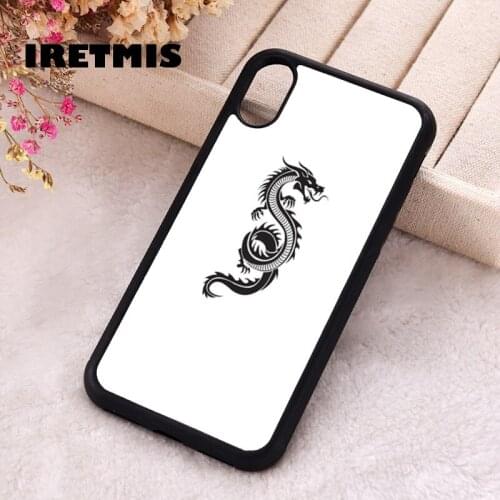 Iretmis 5 5S SE 2020 Phone Cover Case for iPhone 6 6S 7 8 Plus X Xs XR 11 12 Mini Pro Max Rubber Silicone Black Dragon