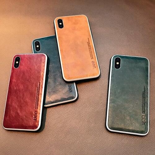Genuine Leather For iPhone 7case Business fashion Solid color protective case for iPhone XSmax XR XS 6 7 8 Anti-fall phone case