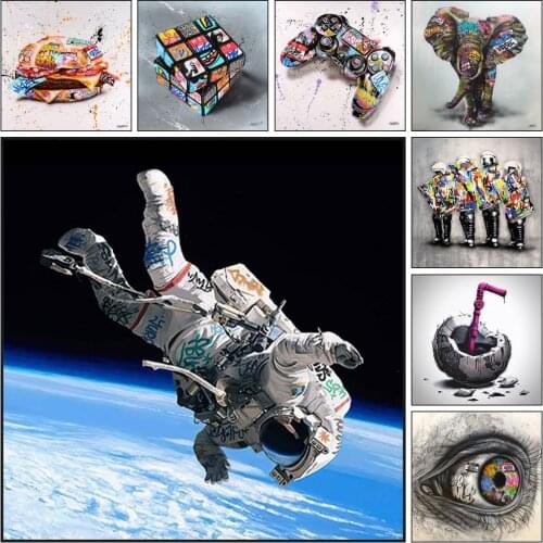 Graffiti Art Colorful Canvas Painting Street Art Poster Prints Pop Art Wall Picture for Home Decoration Cuadros Unframed