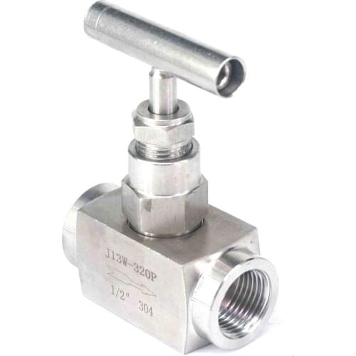 High Pressure 320 Bar 1/2" BSP Female 304 Stainless Steel Flow Control Shut Off Valve Water Gas Oil Fuel