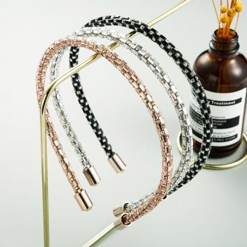 Korean Super Flash Glass Drill Narrow Edge Hair Band Fashion Simple Girl Temperament Hair Band Womens Party Hair Accessories