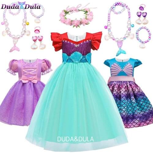 Little Mermaid costume Girls Summer dresses 2020 Costume for Girls Girl Clothes Childrens dress up clothes Dresses For Girls