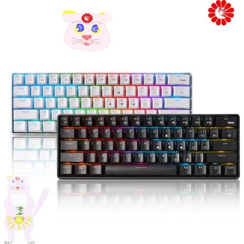 Mechanical keyboard wireless 2.4G/USB dual-mode RGB backlit 61keys gaming mechanical keyboard for PC gamer