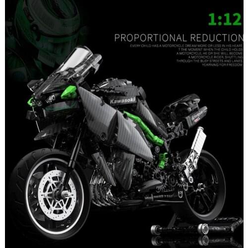 Dream vehicle technical Kawasaki ninja H2 1:12 SCALE motorcycle building block carbon fibre motor model brick educational toy