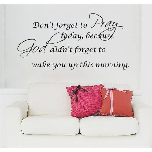 Don't forget to pray today christian letters home decoration wall stickers living room bedroom diy art removable decals vinyl