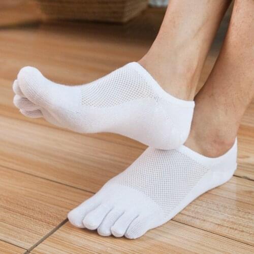 Pure Cotton Five Finger Socks Mens Sports Breathable Comfortable Shaping Anti Friction Mens Socks With Toes For Running Jogging