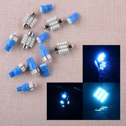 New 13pcs Blue Car Interior LED Light Bulb For Dome License Plate Lamp 12V Kit Accessories