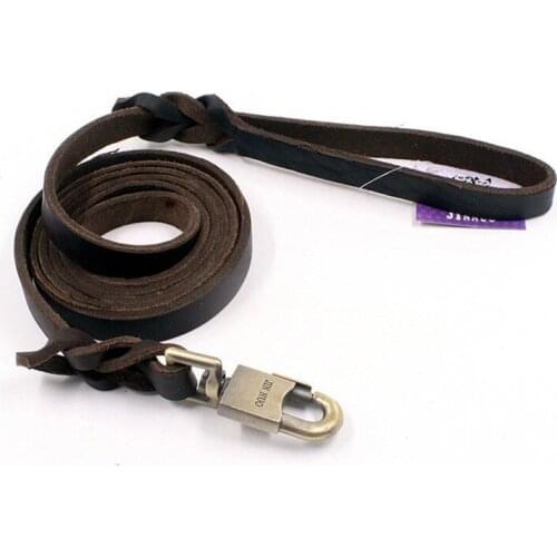New Pu Leather Dog Leash Genuine Leather High Tenacity Firm Widen Pet Leash for Medium and Big Dog Pets Accessories