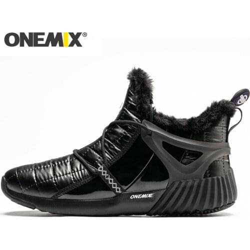 ONEMIX New Couples Casual Sneakers High Top Boots Winter Warm Fashion Wool Women Ankle Boots Platform Men Trekiing Shoes