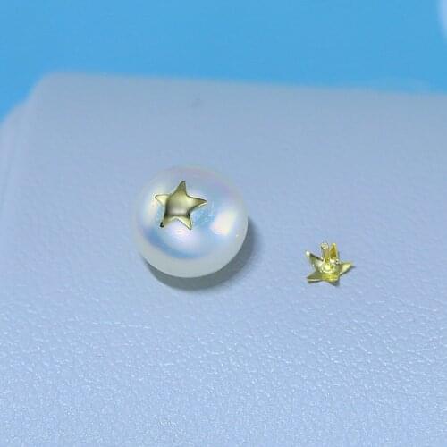 Star Style Genuine 18K Yellow Gold Clasp Settings Mountings Findings and Component AU750 Jewelry