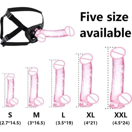 Strap-On Realistic Penis Erotic Soft Jelly Dildo G-Spot Stimulator Female Masturbator Anal Butt Plug Dick Sex Toys for Adult 18