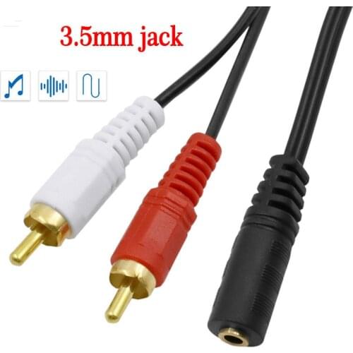 Computer Speakers Connecting Line 3.5 Mother Go Dual RCA Head 2RCA Mother Speaker Cable 3.5mm One Divided into Two Audio Cable