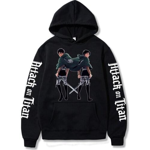 Anime Attack on Titan Hoodies Men Women Short Sleeve Sweatshirt Streetswear Tops