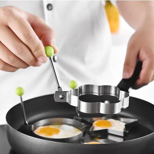 10PCS Thick Stainless Steel Fried Egg Tool Creative Fried Egg Shaper Pancake Ring Mold Diy Kitchen Cooking Tool