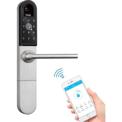 Bluetooth APP Wifi Controlled RFID Card Digital Combo Smart Biometric Fingerprint Lock for Aluminum Sliding Door