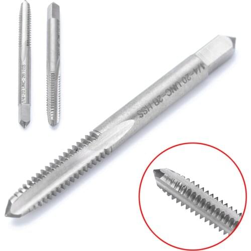 High Hardness Screw Thread 1/4-20 UNC-2B HSS Right Hand Thread Drill Screw Tap Spiral Point Straight Flute Tapping Tool