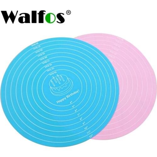 Walfos 2021 Hot Selling Multi-Function Cooking Pad Round Silicone Placemat Cake Mat Noodle Pad Placemat Baking Tool Kitchen Tool