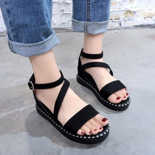 2021 New Summer Women Sandals Woman Ladies Fashion Rome Sewing Footwear Open Toe Casual Solid Womens Shoes Zapatillas Mujer