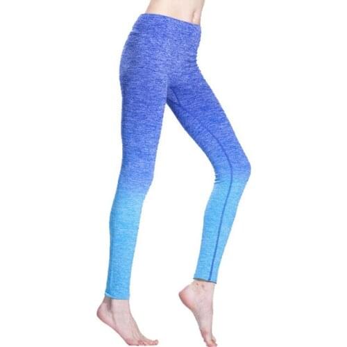 2019 Women Sports Gym Yoga Pants Compression Tights OMBRE Seamless Pants Stretchy High Waist Run Fitness Leggings Hip Push Up