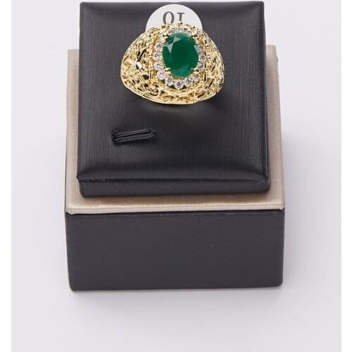 Finger Rings Women Round Crystal Caesar Ring Gold Color Ethnic Wedding Jewelry Ring