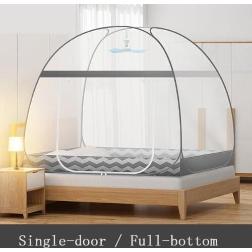 1m/1.2m/1.5m/1.8m Yurt Mosquito Netting Single-Door Canopy Folding Bed Tent Full Bottom/No Bottom Children Anti-Mosquito Mesh