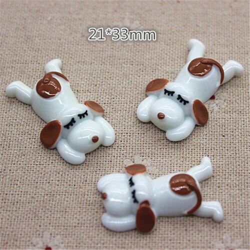 10pcs Kawaii Resin Animal Sleeping Dog Flatback Cabochon Charm DIY Phone/Craft Decoration,21*33mm
