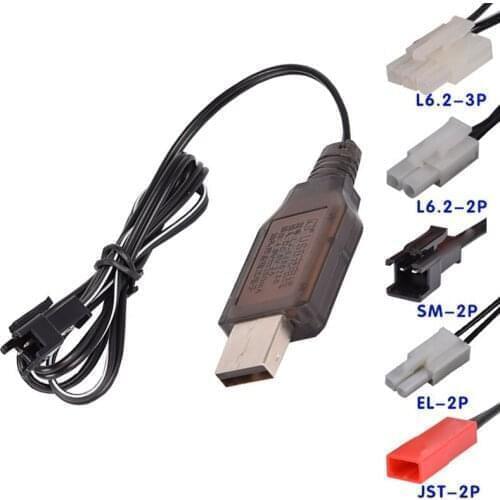 4.8V Charger USB Ni-Cd/Ni-Mh Battery Charger toys RC Deformation car ship Robot Spare Parts EL-2P/JST-2P/L6.2-2P/3.5MM/SM-2P