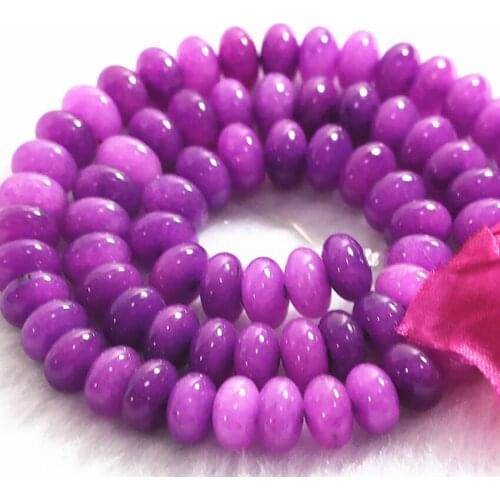 5X8mm Fashion Purple Natural Stone Chalcedony Jades Rondelle Abacus Beads Diy Jewelry Loose Beads Findings 15inch B173