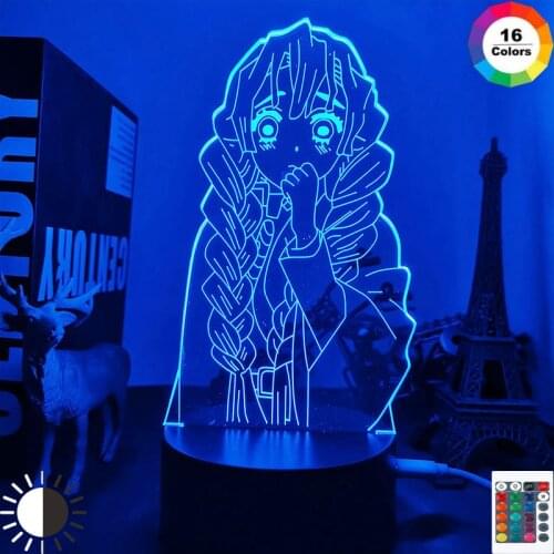 Anime Led Light Kimetsu No Yaiba Mitsuri Kanroji for Bedroom Decoration Night Light Gift Manga 3d Lamp Demon Slayer Room Decor