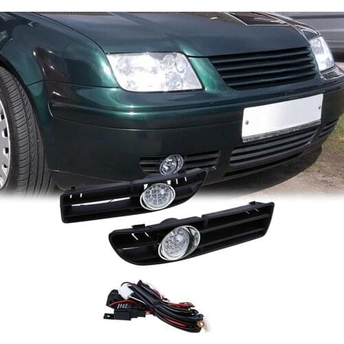 Car LED Foglamp Front Grille For-VW Bora Jetta MK4 1999-2007 1 Pair