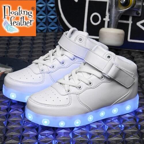 White Children Shoes With Light Boys&Girls Casual LED Shoes For Kids USB Charging LED Light Up 5 Colors Kids Shoes