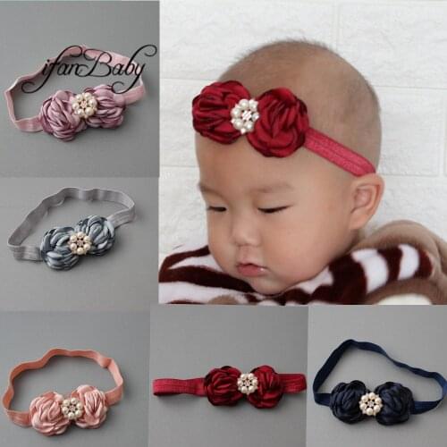 Boutique burn flower headband ,stain fabric flower headband with Rhinestone