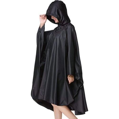 Black trench Coat fashion Style Hooded Women men unisex Raincoat Outdoor Rain Poncho Waterproof Rain Coat 3 Colors Rainwear